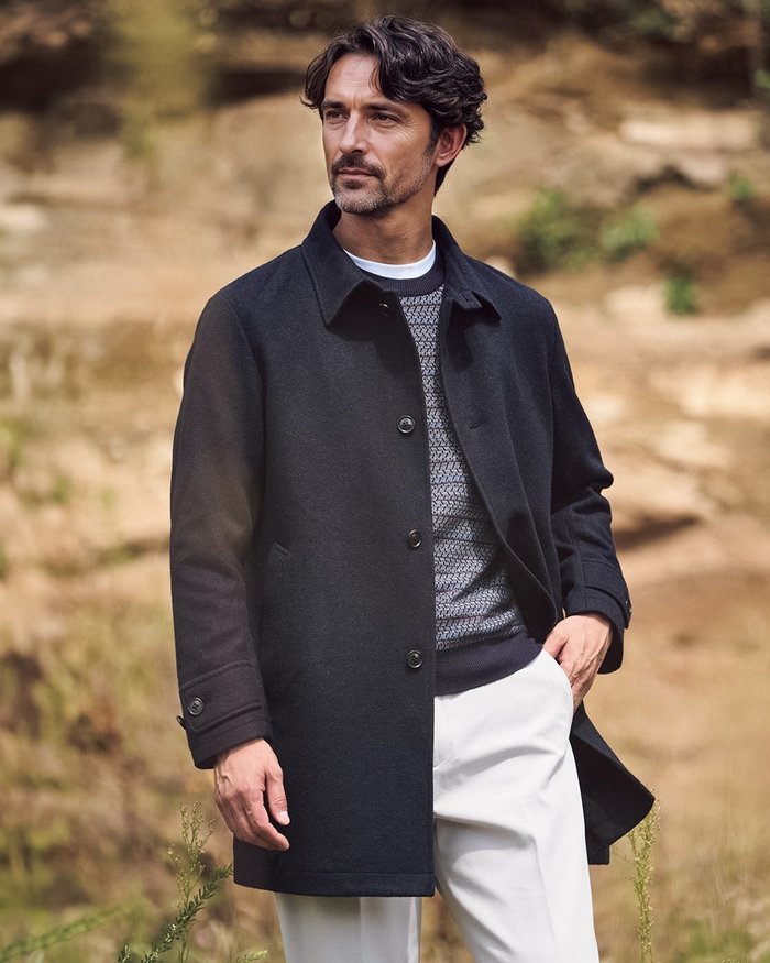 【ドゥクラッセ/DoCLASSE / MEN】の柔らか起毛ウール混ステンカラーコート インテリア・キッズ・メンズ・レディースファッション・服の通販 founy(ファニー) https://founy.com/ ファッション Fashion メンズファッション Fashion for Men フォーマル Formal, Dressy ポケット Pocket, Pocket Detail メンズ Men's, Menswear リラックス Relax, Relaxed Fit エレガント 上品 Elegant 軽量 Lightweight, Ultra Light |ID: prp329100004755766 ipo3291000000034399605