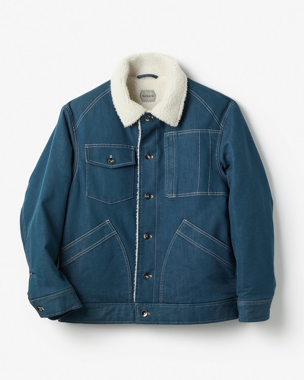 【ドゥクラッセ/DoCLASSE / MEN】の色落ち解消デニム風ボアライダージャケット インテリア・キッズ・メンズ・レディースファッション・服の通販 founy(ファニー) ファッション Fashion メンズファッション Fashion for Men ジャケット Jacket, Outerwear ストレッチ Stretch, Stretchy Fabric デニム Denim, Jeans Material ベスト Vest, Waistcoat ポケット Pocket, Pocket Detail メンズ Men's, Menswear ライトインディゴ|ID: prp329100004755771 ipo3291000000034399631