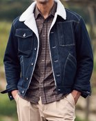 【ドゥクラッセ/DoCLASSE / MEN】の色落ち解消デニム風ボアライダージャケット ミディアムインディゴ|ID: prp329100004755771 ipo3291000000035991913