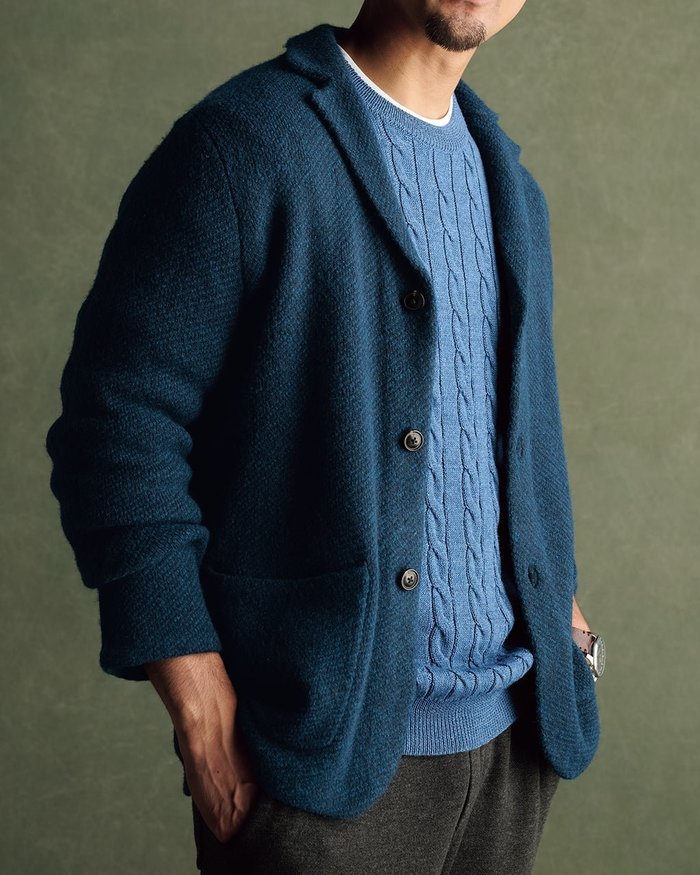 【ドゥクラッセ/DoCLASSE / MEN】のジャカード柔らかカーディガンジャケット インテリア・キッズ・メンズ・レディースファッション・服の通販 founy(ファニー) https://founy.com/ ファッション Fashion メンズファッション Fashion for Men アクリル Acrylic Material カーディガン Cardigan, Knitwear ジャカード/ジャガード Jacquard, Woven Pattern ジャケット Jacket, Outerwear ダブル Double, Double-Breasted ベスト Vest, Waistcoat メンズ Men's, Menswear エレガント 上品 Elegant |ID: prp329100004755774 ipo3291000000034399652