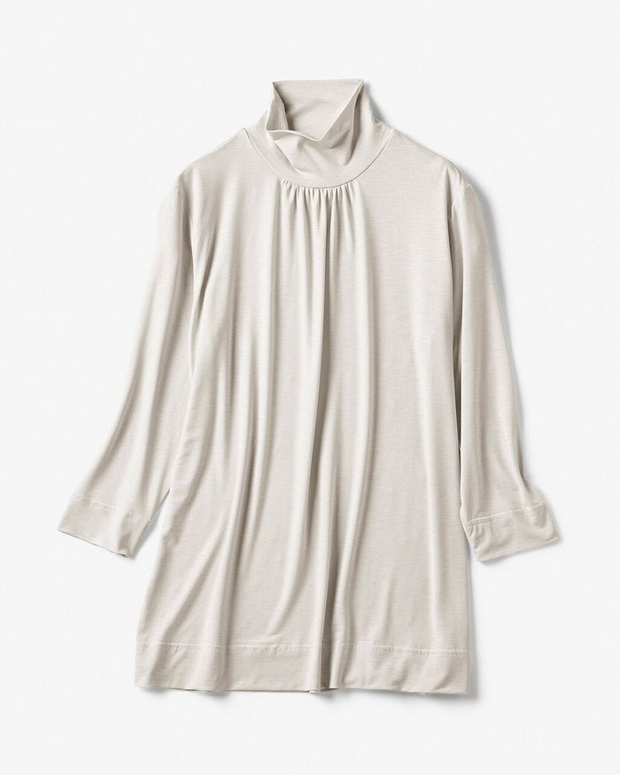 【ドゥクラッセ/DoCLASSE】のUVスラブ・ハイネック7分袖/無地 インテリア・キッズ・メンズ・レディースファッション・服の通販 founy(ファニー) https://founy.com/ ファッション Fashion レディースファッション Fashion for Women トップス・カットソー Cut & Sew Tops シャツ・ブラウス・オフィスカジュアル Elegant Blouses & Button-Ups ロングTシャツ・Tシャツ Longline T-Shirts & Tees カットソー・ベーシックTシャツ Cut-and-Sewn Tops / Stretch Tees & Basics エレガント 上品 Elegant カットソー Cut and Sewn Top ギャザー Gathered, Ruffled ハイネック High Neck, Mock Neck 春 Spring 無地 Plain, Solid Color |ID: prp329100004759080 ipo3291000000034434960