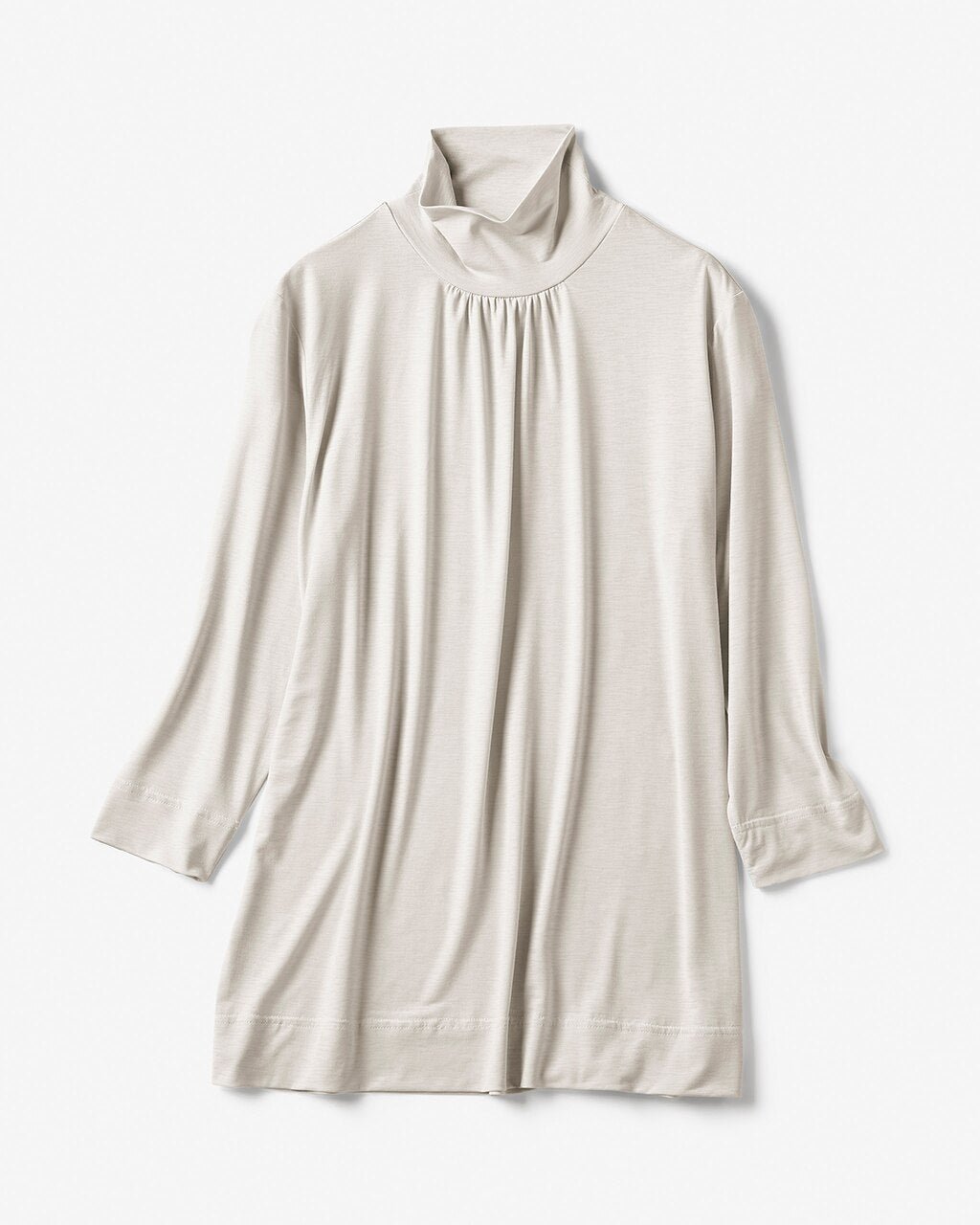 【ドゥクラッセ/DoCLASSE】のUVスラブ・ハイネック7分袖/無地 人気、トレンドファッション・服の通販 founy(ファニー) 　ファッション　Fashion　レディースファッション　Fashion for Women　トップス・カットソー　Cut & Sew Tops　シャツ・ブラウス・オフィスカジュアル　Elegant Blouses & Button-Ups　ロングTシャツ・Tシャツ　Longline T-Shirts & Tees　カットソー・ベーシックTシャツ　Cut-and-Sewn Tops / Stretch Tees & Basics　エレガント 上品　Elegant　カットソー　Cut and Sewn Top　ギャザー　Gathered, Ruffled　ハイネック　High Neck, Mock Neck　春　Spring　無地　Plain, Solid Color　 other-1|ID: prp329100004759080 ipo3291000000034434960