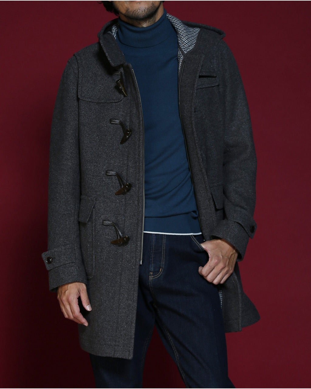 【ドゥクラッセ/DoCLASSE / MEN】の二重織りダッフルコート 人気、トレンドファッション・服の通販 founy(ファニー) ファッション Fashion メンズファッション Fashion for Men ダッフルコート Duffle Coat, Toggle Coat チェック Check, Plaid, Tartan フロント Front, Front Design メンズ Men's, Menswear other-1|ID: prp329100004760645 ipo3291000000034452451