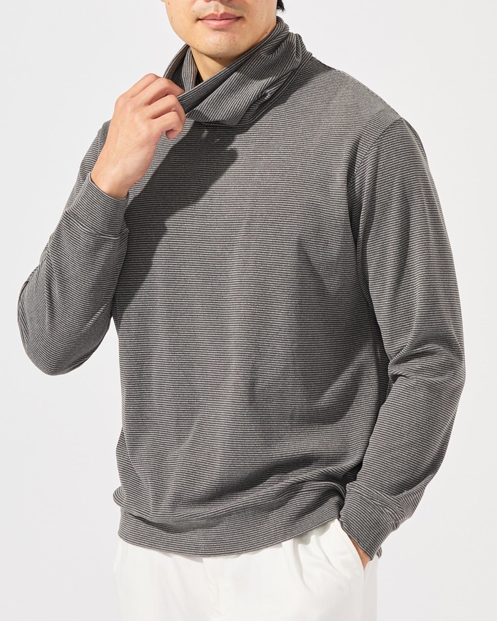 【ドゥクラッセ/DoCLASSE / MEN】のウルトラソフト両面起毛ネックウォーマー付き インテリア・キッズ・メンズ・レディースファッション・服の通販 founy(ファニー) 　ファッション　Fashion　メンズファッション　Fashion for Men　トップス・カットソー　Cut & Sew Tops　メンズシャツ　Shirts　ポロシャツ / きれいめカジュアルスタイル　Polo Shirts　メンズ　Men's, Menswear　ブラック&times;杢チャコール|ID: prp329100004763106 ipo3291000000035301918