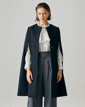 【ドゥクラッセ/DoCLASSE】 メルトンウール・ケープコート人気、トレンドファッション・服の通販 founy(ファニー) ファッション Fashion レディースファッション Fashion for Women アウター Coat / Outerwear Collection コート・ロングコート・ピーコート Long Coats, Peacoats & More 新作・新入荷 New Arrivals / New In なめらか Smooth, Silky Texture インナー Innerwear エレガント 上品 Elegant クラシック Classic, Timeless Style スマート Smart, Elegant スリット Slit, Slit Detail ロング Long, Long-Length |ID:prp329100004763867