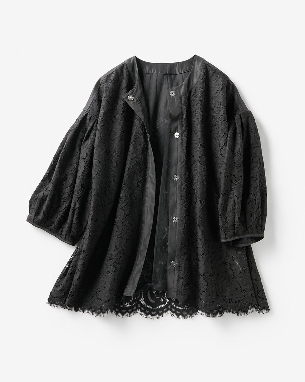 【ドゥクラッセ/DoCLASSE】の総レース・グログランシャツジャケット インテリア・キッズ・メンズ・レディースファッション・服の通販 founy(ファニー) 　ファッション　Fashion　レディースファッション　Fashion for Women　アウター　Coat / Outerwear Collection　レディースジャケット・軽アウター　Jackets　オーガンジー　Organza Fabric　グログラン　Grosgrain, Grosgrain Ribbon　ジャケット　Jacket, Outerwear　スカラップ　Scallop, Scalloped Edge　チュール　Tulip, Tulip Motif　レース　Lace, Lace Fabric　人気　Popular, Best Seller　秋　Autumn　ブラック|ID: prp329100004765947 ipo3291000000034505599