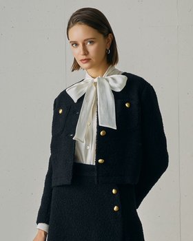 【ドゥクラッセ/DoCLASSE】 リングツイード・ノーカラージャケット人気、トレンドファッション・服の通販 founy(ファニー) ファッション Fashion レディースファッション Fashion for Women アウター Coat / Outerwear Collection レディースジャケット・軽アウター Jackets ノーカラージャケット / シンプル上品コーデ Collarless Jackets 新作・新入荷 New Arrivals / New In おすすめ Recommended / Our Picks ジャケット Jacket, Outerwear ツイード Twill, Twill Weave デニム Denim, Jeans Material バランス Balance, Style Balance フロント Front, Front Design ベスト Vest, Waistcoat ポケット Pocket, Pocket Detail |ID:prp329100004768471