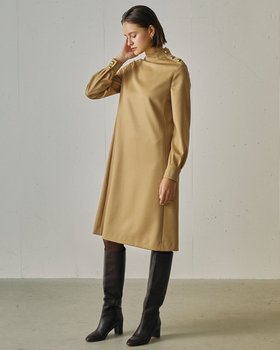 【ドゥクラッセ/DoCLASSE】 ウールギャバ・ハイネックワンピース人気、トレンドファッション・服の通販 founy(ファニー) ファッション Fashion レディースファッション Fashion for Women ワンピース Dresses 新作・新入荷 New Arrivals / New In エレガント 上品 Elegant カフス Cuff Design ショルダー Shoulder, Shoulder Strap シンプル Simple, Minimal ハイネック High Neck, Mock Neck ラグジュアリー Luxury, Elegant |ID:prp329100004768475