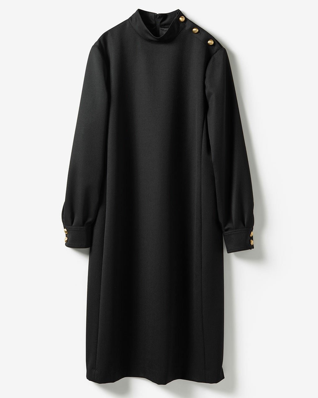 【ドゥクラッセ/DoCLASSE】のウールギャバ・ハイネックワンピース インテリア・キッズ・メンズ・レディースファッション・服の通販 founy(ファニー) 　ファッション　Fashion　レディースファッション　Fashion for Women　ワンピース　Dresses　新作・新入荷　New Arrivals / New In　エレガント 上品　Elegant　カフス　Cuff Design　ショルダー　Shoulder, Shoulder Strap　シンプル　Simple, Minimal　ハイネック　High Neck, Mock Neck　ラグジュアリー　Luxury, Elegant　ブラック|ID: prp329100004768475 ipo3291000000034943127