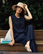 【ドゥクラッセ/DoCLASSE】のリネンブレンド・フロントフリルブラウス 人気、トレンドファッション・服の通販 founy(ファニー) ファッション Fashion レディースファッション Fashion for Women トップス・カットソー Cut & Sew Tops シャツ・ブラウス・オフィスカジュアル Elegant Blouses & Button-Ups ストレッチ Stretch, Stretchy Fabric セットアップ Set-Up, Coordinated Outfit ダウン Down, Puffer デニム Denim, Jeans Material ノースリーブ Sleeveless, No-Sleeve フリル Frill, Ruffle リネン Linen, Linen Fabric thumbnail ミッドナイトブルー|ID: prp329100004769398 ipo3291000000034545368