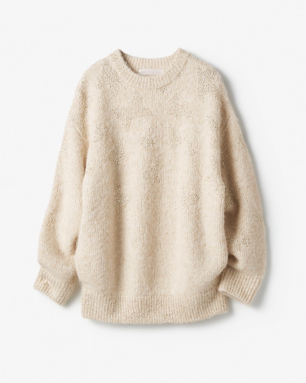 【ドゥクラッセ/DoCLASSE】のスパンコールジャカード・ニットプルオーバー インテリア・キッズ・メンズ・レディースファッション・服の通販 founy(ファニー) 　ファッション　Fashion　レディースファッション　Fashion for Women　トップス・カットソー　Cut & Sew Tops　ニット　Knit Tops & Sweaters　カジュアルプルオーバー・ニットトップス　Pullovers & Knit Tops / Casual Pullovers　新作・新入荷　New Arrivals / New In　ジャカード／ジャガード　Jacquard, Woven Pattern　スタイリッシュ　Stylish, Fashionable　スパンコール　Sequins, Sequin Embellishment　セーター　Sweater, Knitwear　ライトベージュ|ID: prp329100004775657 ipo3291000000034618590