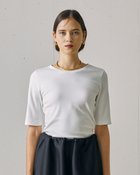 【ドゥクラッセ/DoCLASSE】のピュアコットンスムース/5分袖T 人気、トレンドファッション・服の通販 founy(ファニー) ファッション Fashion レディースファッション Fashion for Women トップス・カットソー Cut & Sew Tops カットソー・ベーシックTシャツ Cut-and-Sewn Tops / Stretch Tees & Basics 新作・新入荷 New Arrivals / New In カットソー Cut and Sewn Top シンプル Simple, Minimal スマート Smart, Elegant デコルテ Décolleté, Neckline ドット Polka Dot, Dot Pattern ロング Long, Long-Length thumbnail オフホワイト|ID: prp329100004780177 ipo3291000000034675371