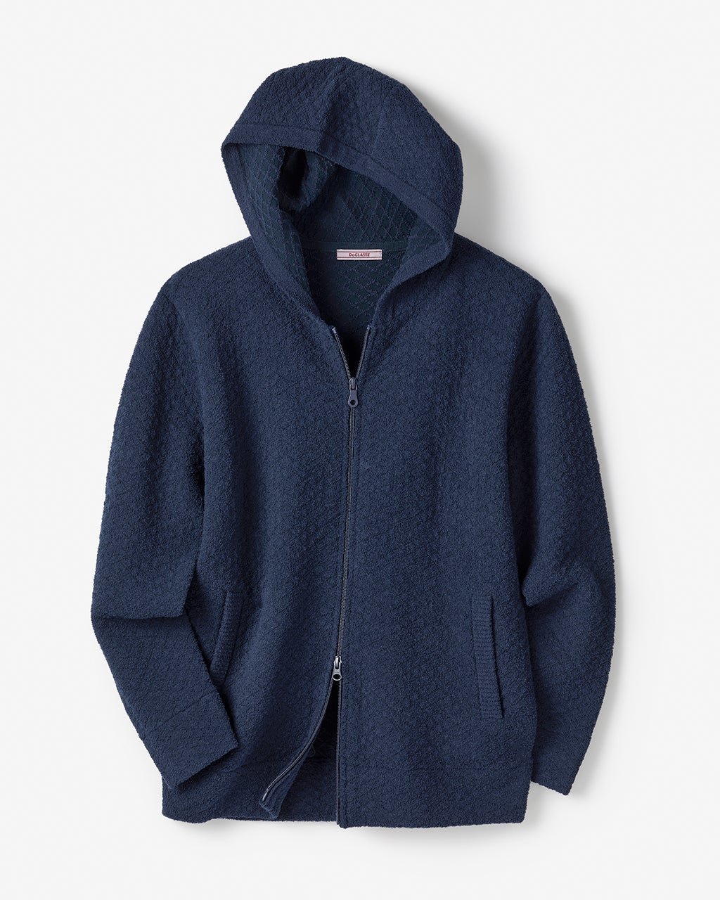 【ドゥクラッセ/DoCLASSE / MEN】のモールヤーンフルジップパーカ インテリア・キッズ・メンズ・レディースファッション・服の通販 founy(ファニー) 　ファッション　Fashion　メンズファッション　Fashion for Men　新作・新入荷　New Arrivals / New In　カーディガン　Cardigan, Knitwear　ジャカード／ジャガード　Jacquard, Woven Pattern　フィット　Fit, Slim Fit　メンズ　Men's, Menswear　モコモコ　Fuzzy, Fluffy　ネイビー|ID: prp329100004780180 ipo3291000000034675378