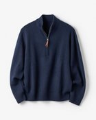 【ドゥクラッセ/DoCLASSE / MEN】の厳選ピュアカシミヤ・ハーフジップ ダークネイビー|ID: prp329100004780920 ipo3291000000034686245