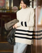 【ドゥクラッセ/DoCLASSE】のストレッチウール・ボーダーロングニット 人気、トレンドファッション・服の通販 founy(ファニー) ファッション Fashion レディースファッション Fashion for Women トップス・カットソー Cut & Sew Tops ニット Knit Tops & Sweaters 新作・新入荷 New Arrivals / New In ストレッチ Stretch, Stretchy Fabric スリット Slit, Slit Detail チュニック Tunic, Long Top ロング Long, Long-Length thumbnail オフホワイト|ID: prp329100004780924 ipo3291000000034686369