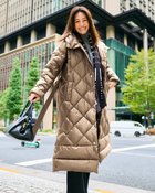 【ドゥクラッセ/DoCLASSE】の光沢タフタ・ダイヤキルトロングダウンコート ベージュ|ID: prp329100004780927 ipo3291000000034686378