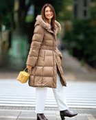 【ドゥクラッセ/DoCLASSE】のマットタフタ・2WAYファーロングダウンコート モカ|ID:prp329100004780929