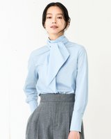 【ドゥクラッセ/DoCLASSE】の双糸コットン・ボウタイブラウス 人気、トレンドファッション・服の通販 founy(ファニー) ファッション Fashion レディースファッション Fashion for Women トップス・カットソー Cut & Sew Tops シャツ・ブラウス・オフィスカジュアル Elegant Blouses & Button-Ups オケージョン Occasion Wear スタンダード Standard, Basic デニム Denim, Jeans Material パステル Pastel, Soft Color |ID:prp329100004782798