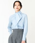 【ドゥクラッセ/DoCLASSE】の双糸コットン・ボウタイブラウス 人気、トレンドファッション・服の通販 founy(ファニー) ファッション Fashion レディースファッション Fashion for Women トップス・カットソー Cut & Sew Tops シャツ・ブラウス・オフィスカジュアル Elegant Blouses & Button-Ups オケージョン Occasion Wear スタンダード Standard, Basic デニム Denim, Jeans Material パステル Pastel, Soft Color thumbnail ブルー|ID: prp329100004782798 ipo3291000000034707316