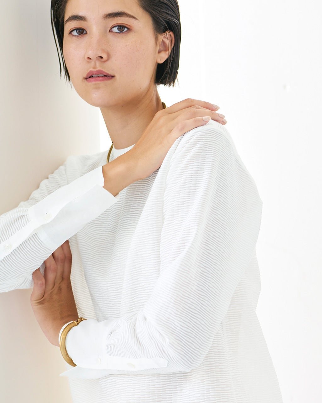 【ドゥクラッセ/DoCLASSE】のシアージャカード・プルオーバー インテリア・キッズ・メンズ・レディースファッション・服の通販 founy(ファニー) 　ファッション　Fashion　レディースファッション　Fashion for Women　トップス・カットソー　Cut & Sew Tops　シャツ・ブラウス・オフィスカジュアル　Elegant Blouses & Button-Ups　カジュアルプルオーバー・ニットトップス　Pullovers & Knit Tops / Casual Pullovers　ホワイト|ID: prp329100004782799 ipo3291000000034707322