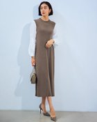 【ドゥクラッセ/DoCLASSE】の異素材コンビ・パフ袖ニットワンピース 人気、トレンドファッション・服の通販 founy(ファニー) ファッション Fashion レディースファッション Fashion for Women ワンピース Dresses ニットワンピース Knit Dresses コンビ Combo, Combination Style エレガント 上品 Elegant thumbnail ブラウングレー|ID: prp329100004784913 ipo3291000000034736523