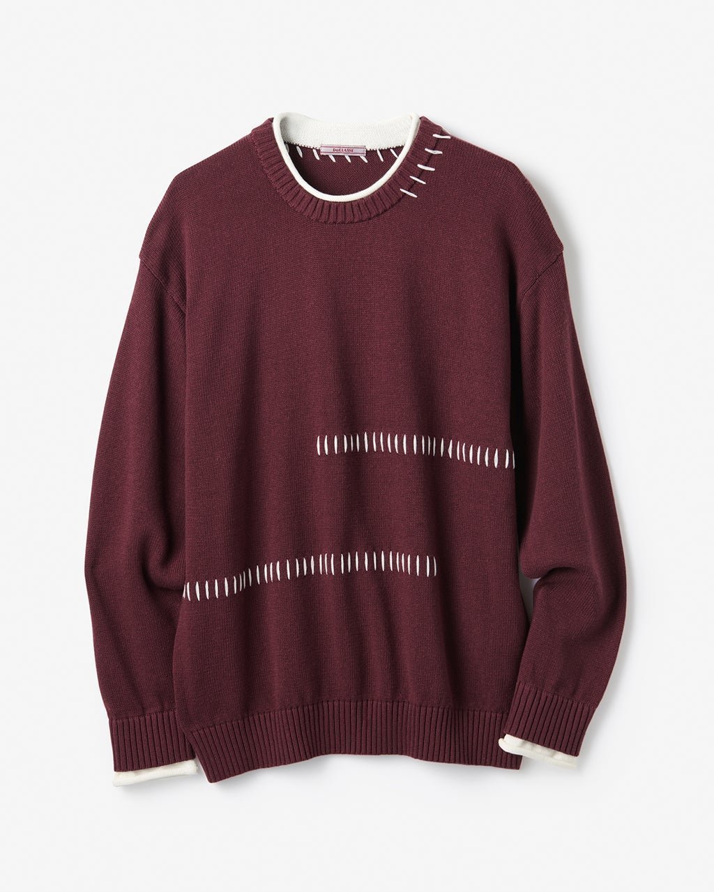 【ドゥクラッセ/DoCLASSE / MEN】のカシミヤ混ハンドステッチクルーセーター インテリア・キッズ・メンズ・レディースファッション・服の通販 founy(ファニー) ファッション Fashion メンズファッション Fashion for Men 新作・新入荷 New Arrivals / New In セーター Sweater, Knitwear ハンド Hand, Handmade フィット Fit, Slim Fit メンズ Men's, Menswear リラックス Relax, Relaxed Fit ボルドー|ID: prp329100004787171 ipo3291000000034746303