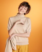 【ドゥクラッセ/DoCLASSE】のイタリア糸・カシミヤ混半袖タートル ベージュ|ID: prp329100004789704 ipo3291000000034807839