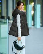 【ドゥクラッセ/DoCLASSE】の異素材ツイード・エコダウンベスト ブラック|ID: prp329100004789705 ipo3291000000034758810