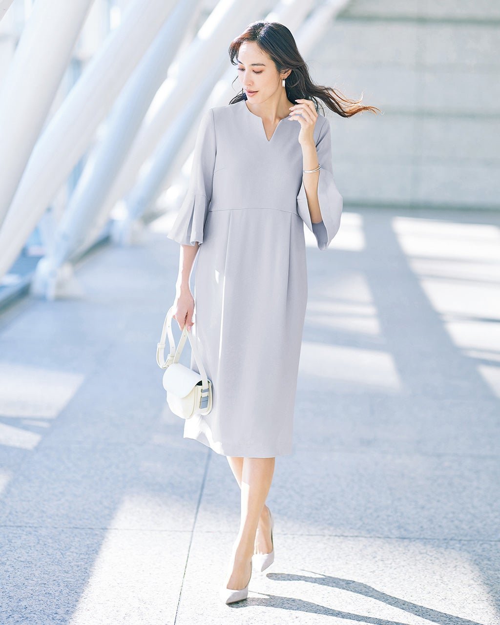 【ドゥクラッセ/DoCLASSE】のトリアセダブル・ベルスリーブワンピース インテリア・キッズ・メンズ・レディースファッション・服の通販 founy(ファニー) ファッション Fashion レディースファッション Fashion for Women ワンピース Dresses シンプル Simple, Minimal ストレッチ Stretch, Stretchy Fabric セットアップ Set-Up, Coordinated Outfit セレモニー Ceremony ロング Long, Long-Length 夏 Summer 日本製 Made In Japan S/S・春夏 SS, Spring/Summer, Warm Season A/W・秋冬 Autumn/Winter ダスティーブルー|ID: prp329100004793302 ipo3291000000034779460