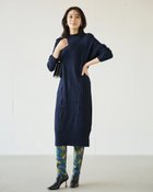 【ドゥクラッセ/DoCLASSE】のイタリア糸・カシミヤ混ケーブルワンピ ミッドナイトブルー|ID: prp329100004797453 ipo3291000000035798607