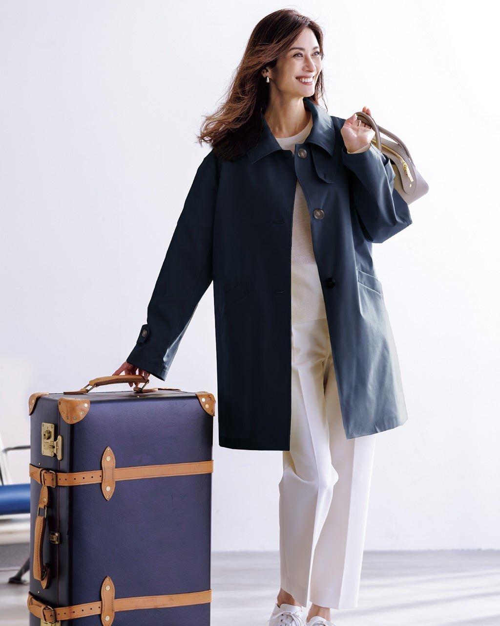 【ドゥクラッセ/DoCLASSE】のウインドスリム・ステンカラーコート インテリア・キッズ・メンズ・レディースファッション・服の通販 founy(ファニー) ファッション Fashion レディースファッション Fashion for Women アウター Coat / Outerwear Collection コート・ロングコート・ピーコート Long Coats, Peacoats & More フロント Front, Front Design 春 Spring 防寒 Cold Protection, Winter-Ready ミッドナイトブルー|ID: prp329100004797455 ipo3291000000034807867