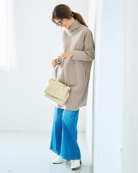 【ドゥクラッセ/DoCLASSE】 ニードルジャージー・ハイネックチュニック人気、トレンドファッション・服の通販 founy(ファニー) ファッション Fashion レディースファッション Fashion for Women トップス・カットソー Cut & Sew Tops センター Center, Center Line チュニック Tunic, Long Top |ID:prp329100004802885