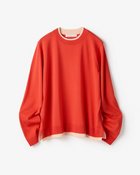 【ドゥクラッセ/DoCLASSE】のストレッチニット・リブ配色クルーネック スカーレット|ID: prp329100004808831 ipo3291000000034899687