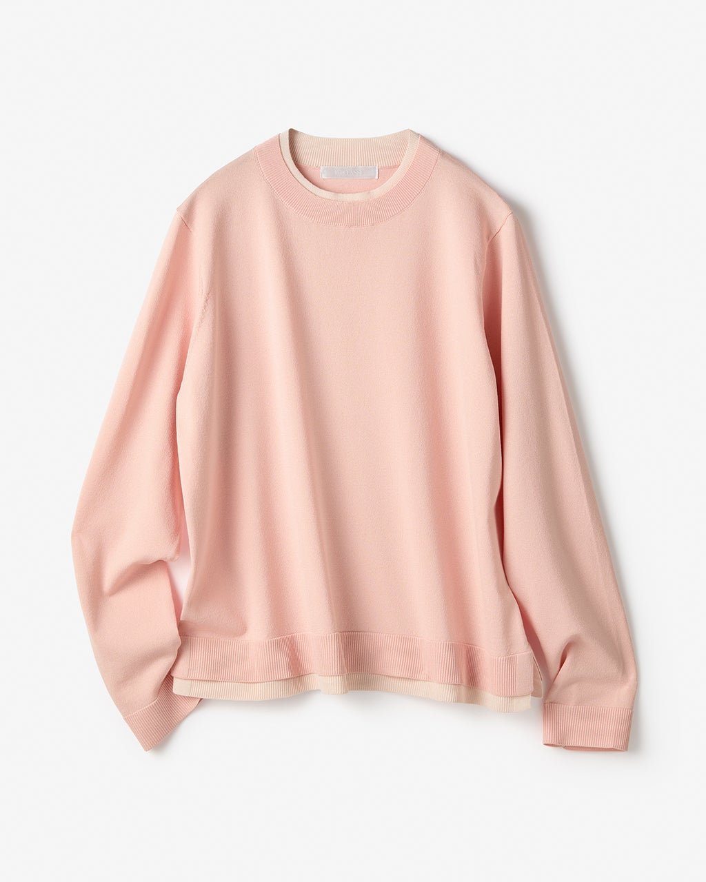 【ドゥクラッセ/DoCLASSE】のストレッチニット・リブ配色クルーネック インテリア・キッズ・メンズ・レディースファッション・服の通販 founy(ファニー) 　ファッション　Fashion　レディースファッション　Fashion for Women　トップス・カットソー　Cut & Sew Tops　ニット　Knit Tops & Sweaters　おすすめ　Recommended / Our Picks　なめらか　Smooth, Silky Texture　ストレッチ　Stretch, Stretchy Fabric　セーター　Sweater, Knitwear　ロング　Long, Long-Length　ライトピンク|ID: prp329100004808831 ipo3291000000034899688