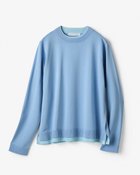 【ドゥクラッセ/DoCLASSE】のストレッチニット・リブ配色クルーネック ライトブルー|ID: prp329100004808831 ipo3291000000034899689