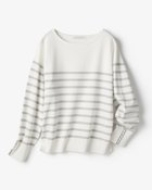 【ドゥクラッセ/DoCLASSE】のストレッチニット・袖ボタンボートネック 人気、トレンドファッション・服の通販 founy(ファニー) ファッション Fashion レディースファッション Fashion for Women トップス・カットソー Cut & Sew Tops ニット Knit Tops & Sweaters 新作・新入荷 New Arrivals / New In なめらか Smooth, Silky Texture シンプル Simple, Minimal ストレッチ Stretch, Stretchy Fabric セーター Sweater, Knitwear ロング Long, Long-Length エレガント 上品 Elegant thumbnail ホワイトxグレー|ID: prp329100004808833 ipo3291000000034899703