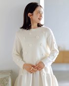 【ドゥクラッセ/DoCLASSE】のフラワーモチーフ・アルパカ混セーター ホワイト|ID: prp329100004808834 ipo3291000000034899705