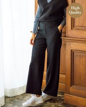 【ドゥクラッセ/DoCLASSE】 ウール混ダブルクロス・セミワイドパンツ人気、トレンドファッション・服の通販 founy(ファニー) ファッション Fashion レディースファッション Fashion for Women パンツ Pants & Trousers エレガント 上品 Elegant シンプル Simple, Minimal フィット Fit, Slim Fit ミックス Mix, Mixed Style ワイド Wide, Wide Fit |ID:prp329100004814886