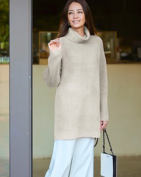 【ドゥクラッセ/DoCLASSE】 ストレッチタム・タートルチュニックニット人気、トレンドファッション・服の通販 founy(ファニー) ファッション Fashion レディースファッション Fashion for Women トップス・カットソー Cut & Sew Tops ニット Knit Tops & Sweaters セーター Sweater, Knitwear |ID:prp329100004816125