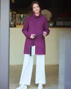 【ドゥクラッセ/DoCLASSE】のストレッチタム・タートルチュニックニット 人気、トレンドファッション・服の通販 founy(ファニー) ファッション Fashion レディースファッション Fashion for Women トップス・カットソー Cut & Sew Tops ニット Knit Tops & Sweaters セーター Sweater, Knitwear thumbnail パープル|ID: prp329100004816125 ipo3291000000034982467