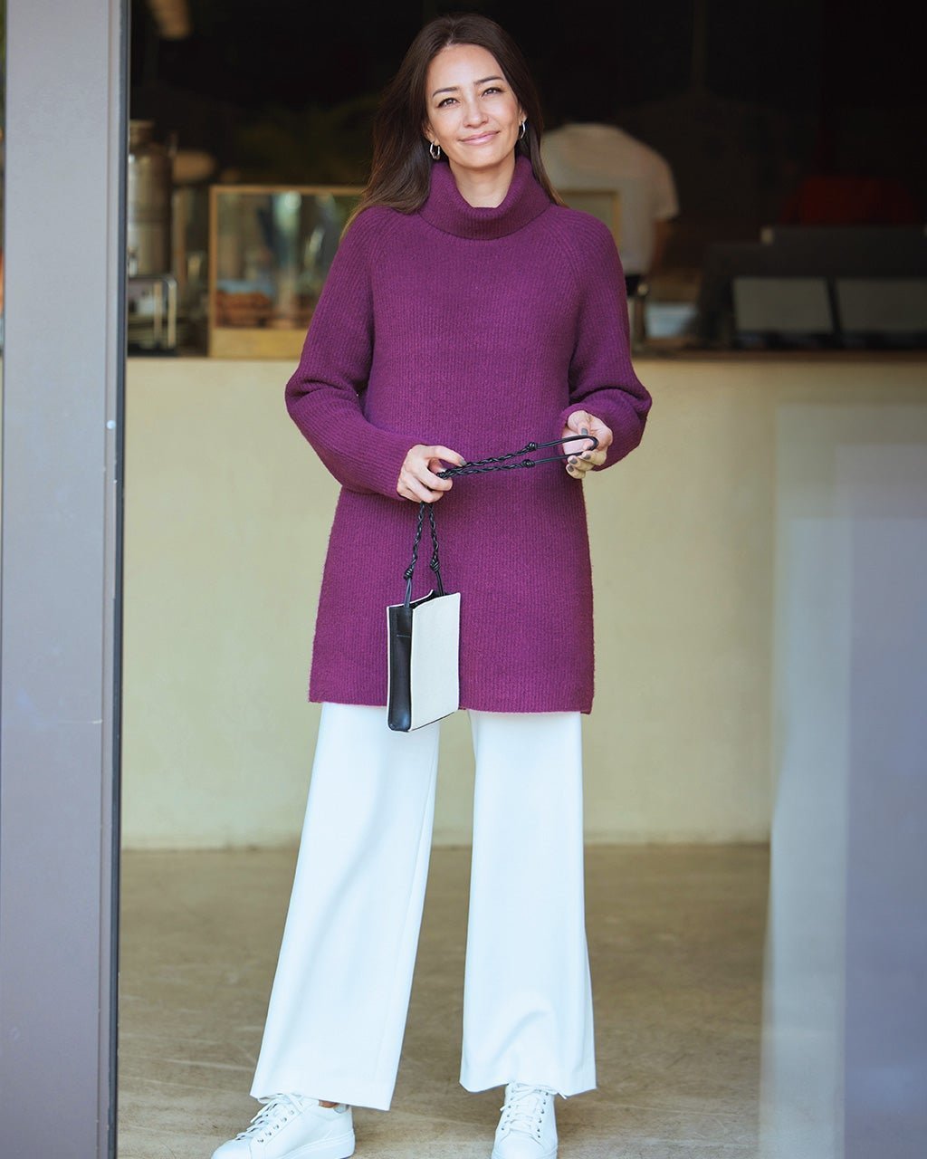 【ドゥクラッセ/DoCLASSE】のストレッチタム・タートルチュニックニット インテリア・キッズ・メンズ・レディースファッション・服の通販 founy(ファニー) 　ファッション　Fashion　レディースファッション　Fashion for Women　トップス・カットソー　Cut & Sew Tops　ニット　Knit Tops & Sweaters　セーター　Sweater, Knitwear　パープル|ID: prp329100004816125 ipo3291000000034982467