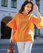 【ドゥクラッセ/DoCLASSE】のピュアコットン・スモッキングロングブラウス 人気、トレンドファッション・服の通販 founy(ファニー) ファッション Fashion レディースファッション Fashion for Women トップス・カットソー Cut & Sew Tops シャツ・ブラウス・オフィスカジュアル Elegant Blouses & Button-Ups スモッキング Smocking, Gathered Stitching デニム Denim, Jeans Material フレア Flare, Flared thumbnail オレンジ|ID: prp329100004817326 ipo3291000000034993616