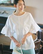 【ドゥクラッセ/DoCLASSE】のピュアコットン・スモッキングロングブラウス 人気、トレンドファッション・服の通販 founy(ファニー) ファッション Fashion レディースファッション Fashion for Women トップス・カットソー Cut & Sew Tops シャツ・ブラウス・オフィスカジュアル Elegant Blouses & Button-Ups スモッキング Smocking, Gathered Stitching デニム Denim, Jeans Material フレア Flare, Flared thumbnail ホワイト|ID: prp329100004817326 ipo3291000000034993618