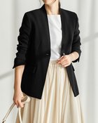 【ドゥクラッセ/DoCLASSE】のカルゼダブルクロス・ノーカラージャケット 人気、トレンドファッション・服の通販 founy(ファニー) ファッション Fashion レディースファッション Fashion for Women アウター Coat / Outerwear Collection レディースジャケット・軽アウター Jackets ノーカラージャケット / シンプル上品コーデ Collarless Jackets おすすめ Recommended / Our Picks なめらか Smooth, Silky Texture インナー Innerwear カッティング Cutting Detail ジャケット Jacket, Outerwear ストレッチ Stretch, Stretchy Fabric デコルテ Décolleté, Neckline バランス Balance, Style Balance 今季 This Season, Current Season thumbnail ブラック|ID: prp329100004818252 ipo3291000000035005371