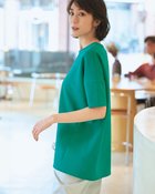 【ドゥクラッセ/DoCLASSE】のライトダンボール・5分袖プルオーバー 人気、トレンドファッション・服の通販 founy(ファニー) ファッション Fashion レディースファッション Fashion for Women トップス・カットソー Cut & Sew Tops シャツ・ブラウス・オフィスカジュアル Elegant Blouses & Button-Ups ロングTシャツ・Tシャツ Longline T-Shirts & Tees カジュアルプルオーバー・ニットトップス Pullovers & Knit Tops / Casual Pullovers カットソー・ベーシックTシャツ Cut-and-Sewn Tops / Stretch Tees & Basics カットソー Cut and Sewn Top フォルム Silhouette, Form エレガント 上品 Elegant 夏 Summer 春 Spring S/S・春夏 SS, Spring/Summer, Warm Season thumbnail グリーン|ID: prp329100004818254 ipo3291000000035005400