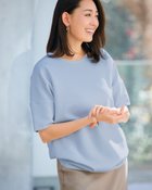 【ドゥクラッセ/DoCLASSE】のライトダンボール・5分袖プルオーバー 人気、トレンドファッション・服の通販 founy(ファニー) ファッション Fashion レディースファッション Fashion for Women トップス・カットソー Cut & Sew Tops シャツ・ブラウス・オフィスカジュアル Elegant Blouses & Button-Ups ロングTシャツ・Tシャツ Longline T-Shirts & Tees カジュアルプルオーバー・ニットトップス Pullovers & Knit Tops / Casual Pullovers カットソー・ベーシックTシャツ Cut-and-Sewn Tops / Stretch Tees & Basics カットソー Cut and Sewn Top フォルム Silhouette, Form エレガント 上品 Elegant 夏 Summer 春 Spring S/S・春夏 SS, Spring/Summer, Warm Season thumbnail ペールブルー|ID: prp329100004818254 ipo3291000000035005401