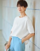 【ドゥクラッセ/DoCLASSE】のライトダンボール・5分袖プルオーバー 人気、トレンドファッション・服の通販 founy(ファニー) ファッション Fashion レディースファッション Fashion for Women トップス・カットソー Cut & Sew Tops シャツ・ブラウス・オフィスカジュアル Elegant Blouses & Button-Ups ロングTシャツ・Tシャツ Longline T-Shirts & Tees カジュアルプルオーバー・ニットトップス Pullovers & Knit Tops / Casual Pullovers カットソー・ベーシックTシャツ Cut-and-Sewn Tops / Stretch Tees & Basics カットソー Cut and Sewn Top フォルム Silhouette, Form エレガント 上品 Elegant 夏 Summer 春 Spring S/S・春夏 SS, Spring/Summer, Warm Season thumbnail オフホワイト|ID: prp329100004818254 ipo3291000000035005402