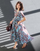 【ドゥクラッセ/DoCLASSE】のボタニカルプリント・カシュクールワンピース 人気、トレンドファッション・服の通販 founy(ファニー) ファッション Fashion レディースファッション Fashion for Women ワンピース Dresses カシュクール Wrap Design サマー Summer, Summer Style ドレス Dress, One-Piece フェミニン Feminine, Girly フレア Flare, Flared プリント Print, Printed Pattern リボン Ribbon, Bow thumbnail ブラウンパターン|ID: prp329100004819142 ipo3291000000035014102