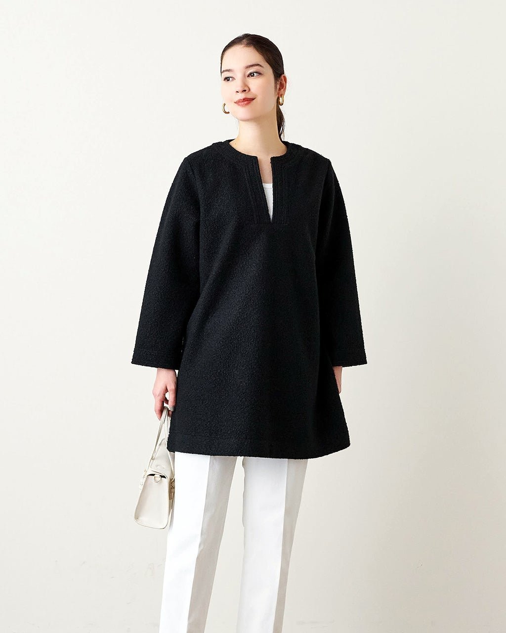 【ドゥクラッセ/DoCLASSE】のループニードル・カフタンチュニック インテリア・キッズ・メンズ・レディースファッション・服の通販 founy(ファニー) 　ファッション　Fashion　レディースファッション　Fashion for Women　トップス・カットソー　Cut & Sew Tops　インナー　Innerwear　チュニック　Tunic, Long Top　モダン　Modern, Contemporary　ループ　Loop, Loop Knit　ブラック|ID: prp329100004825690 ipo3291000000035106997