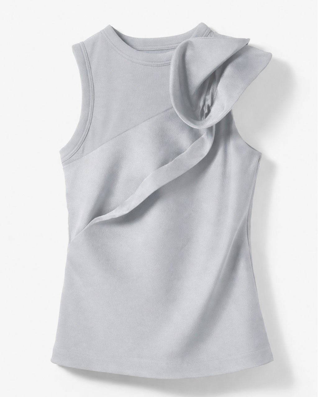 【ドゥクラッセ/DoCLASSE】のオクタダブルクロス・アシメフリルトップス インテリア・キッズ・メンズ・レディースファッション・服の通販 founy(ファニー) 　ファッション　Fashion　レディースファッション　Fashion for Women　トップス・カットソー　Cut & Sew Tops　カットソー　Cut and Sewn Top　シルク　Silk, 100% Silk　スマート　Smart, Elegant　タイトスカート　Pencil Skirt, Tight Skirt　パーティ　Party, Party Style　フォルム　Silhouette, Form　フリル　Frill, Ruffle　グレー|ID: prp329100004829243 ipo3291000000036009915